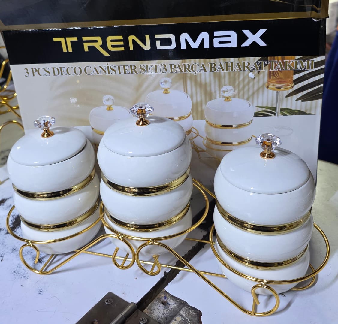 3 pcs deco canister Ceramic