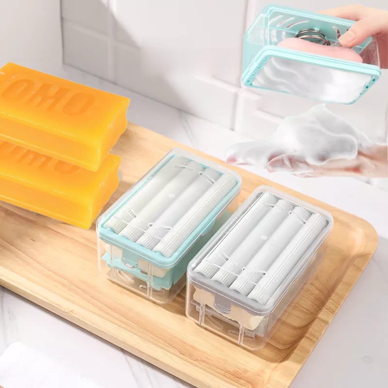 2 In 1 Soap Cleaning Storage Foaming Box With sponge Roller