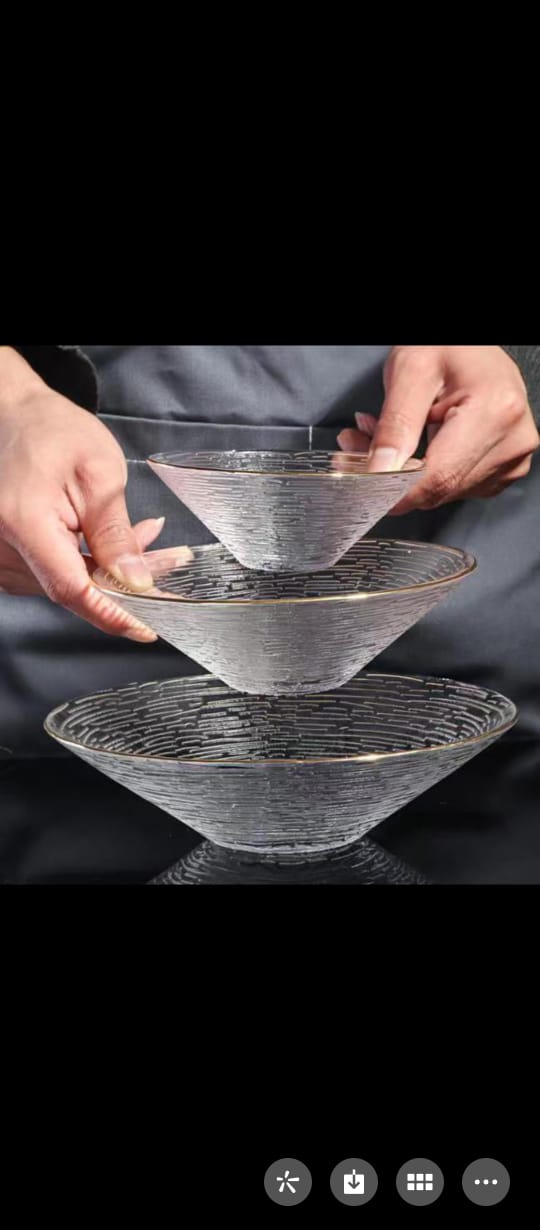 3pc set Transparent Glass Plate