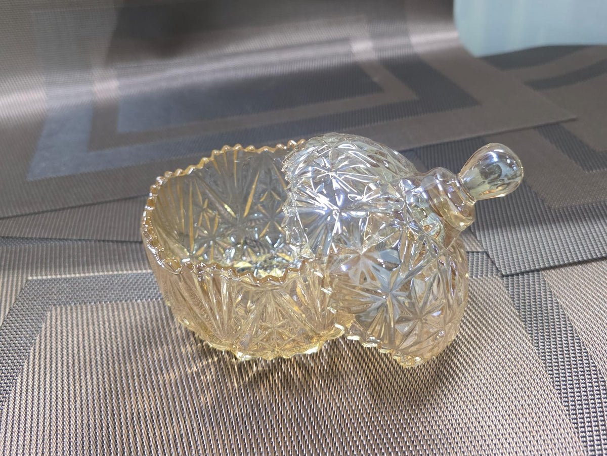 Sugar dish 350ml gold glass crystal