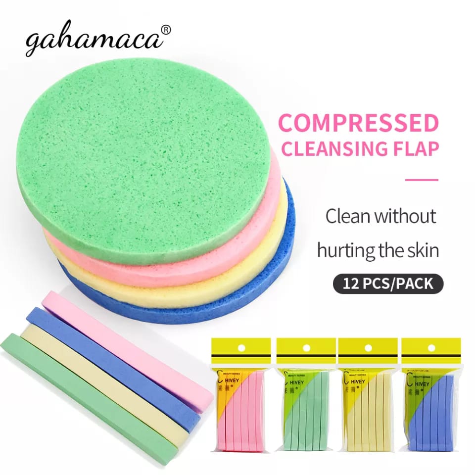 12pcs Set Face Compressed lean sponge