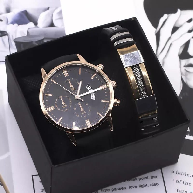 2pcs/set Man Watch Bracelet Set