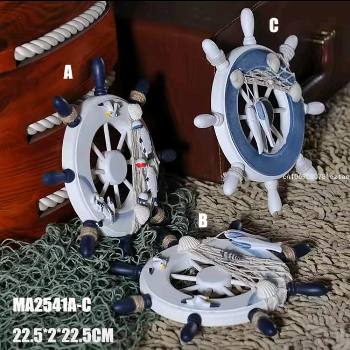 Handcrafted decorative wall hanging nautical ship wheel