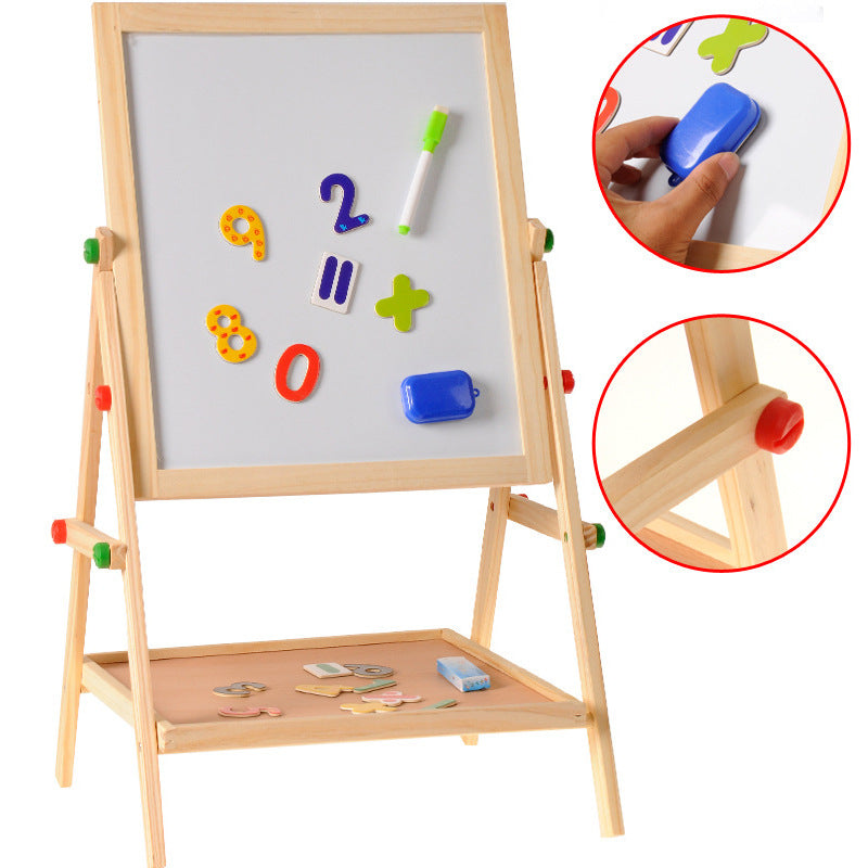 Wooden Drawing Whiteboard Double Sided