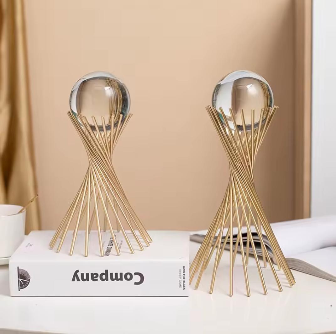 European luxury Creative crystal ball with stand centre piece