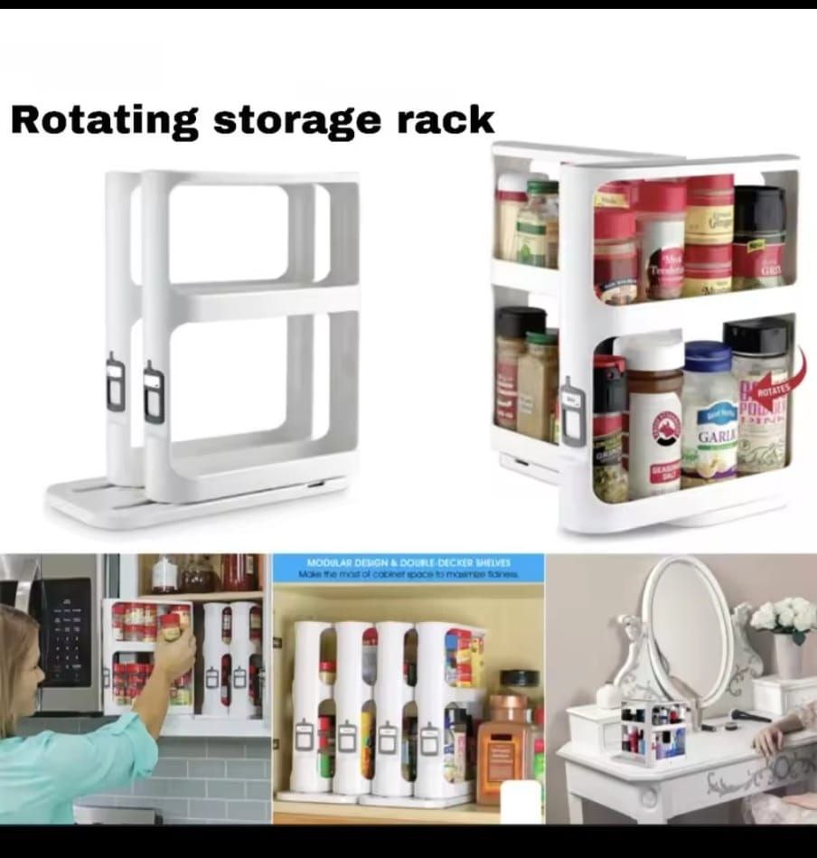 Pull out rotating spice rack