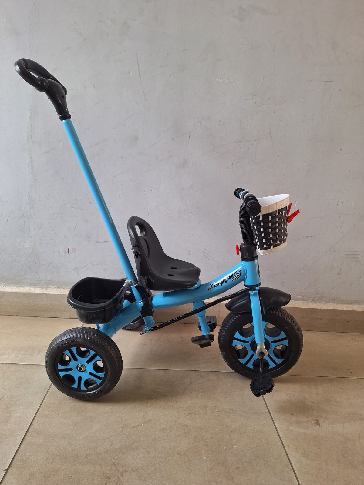 Tricycle with push handle
