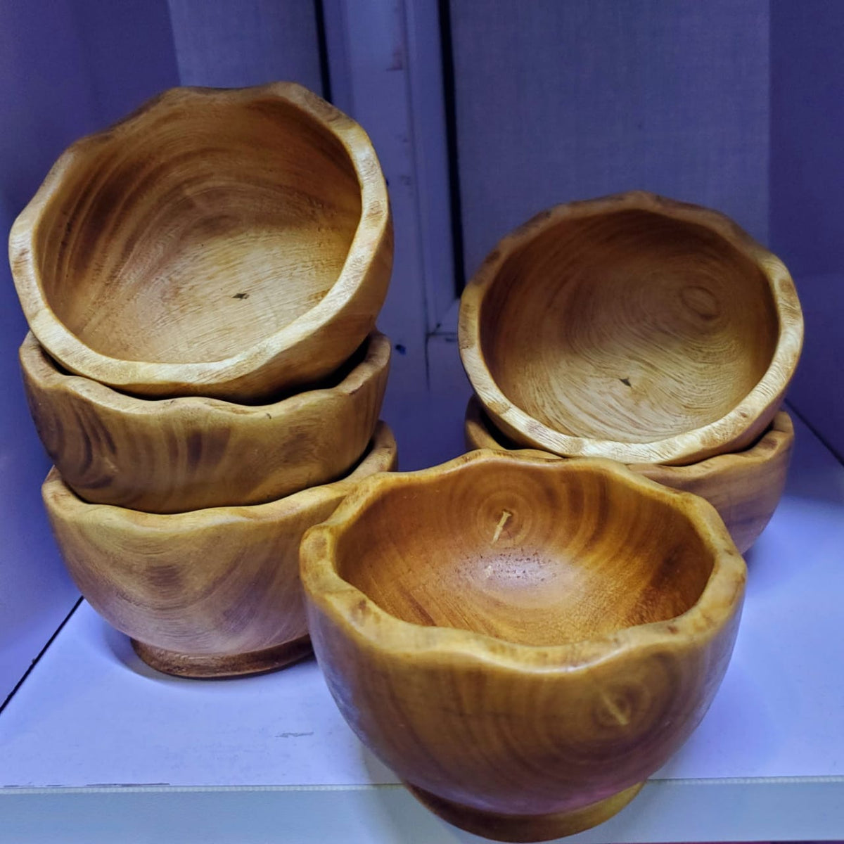 4" inches round wooden bowls