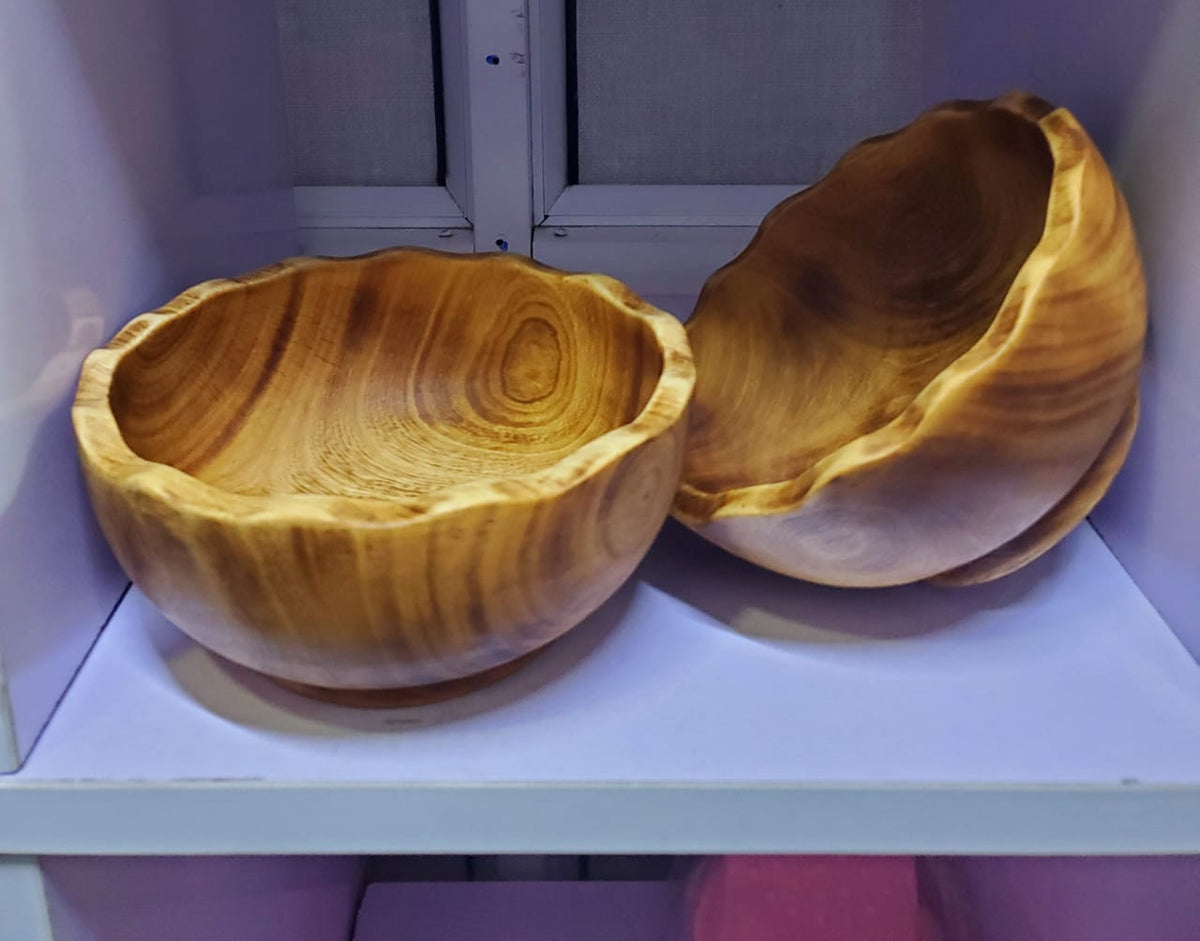 6" inches round wooden bowl
