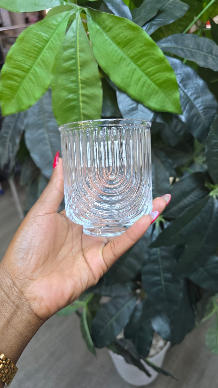 6pcs Unique Ribbed Glasses
