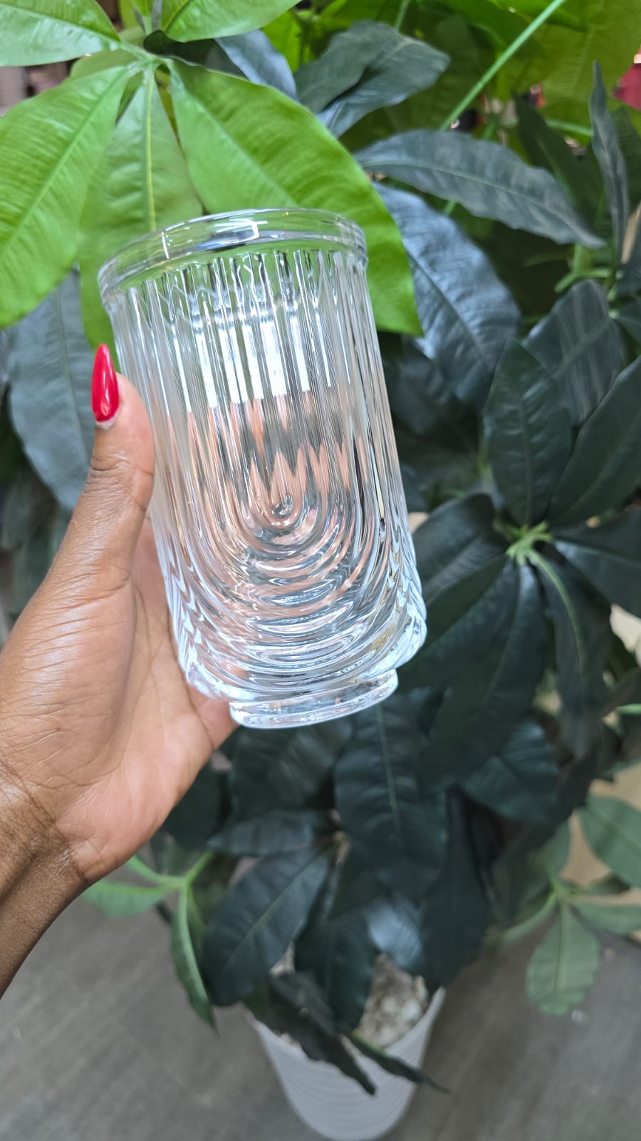 6pcs Unique Ribbed Glasses