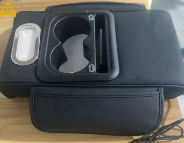 Car amrest cup holder with USB charging storage box
