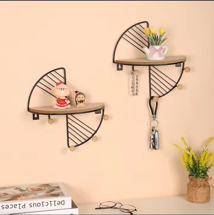 Decorative Geometric Wood Wall Shelves