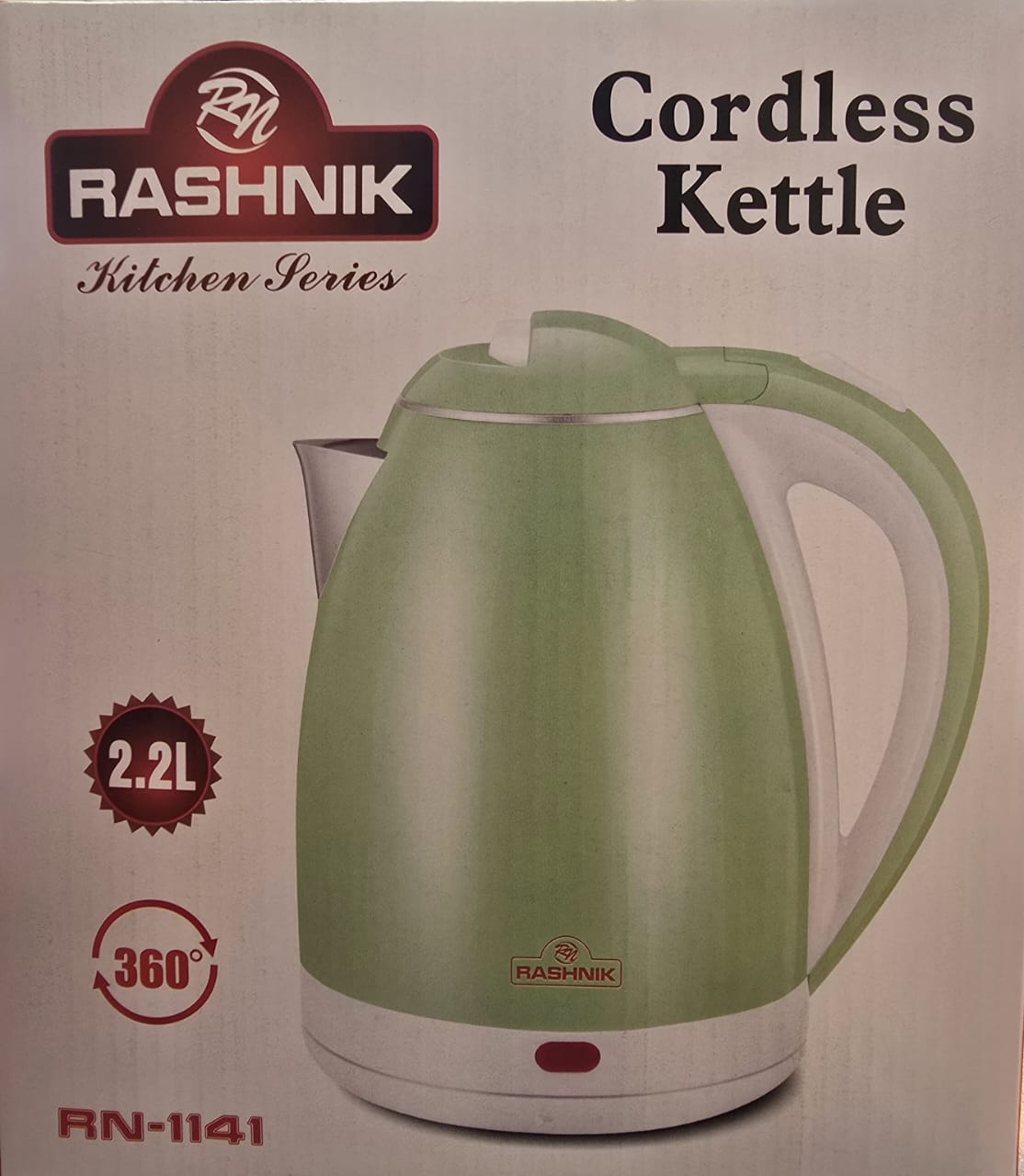 Rashnik cordless automatic electric kettle double insulated 2.2 litre