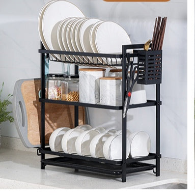 3 tier dish rack with cutlery holder & Chop board holder