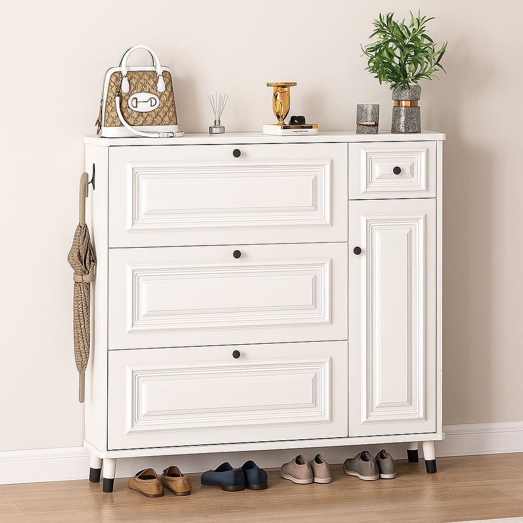 Bucket flip shoe rack