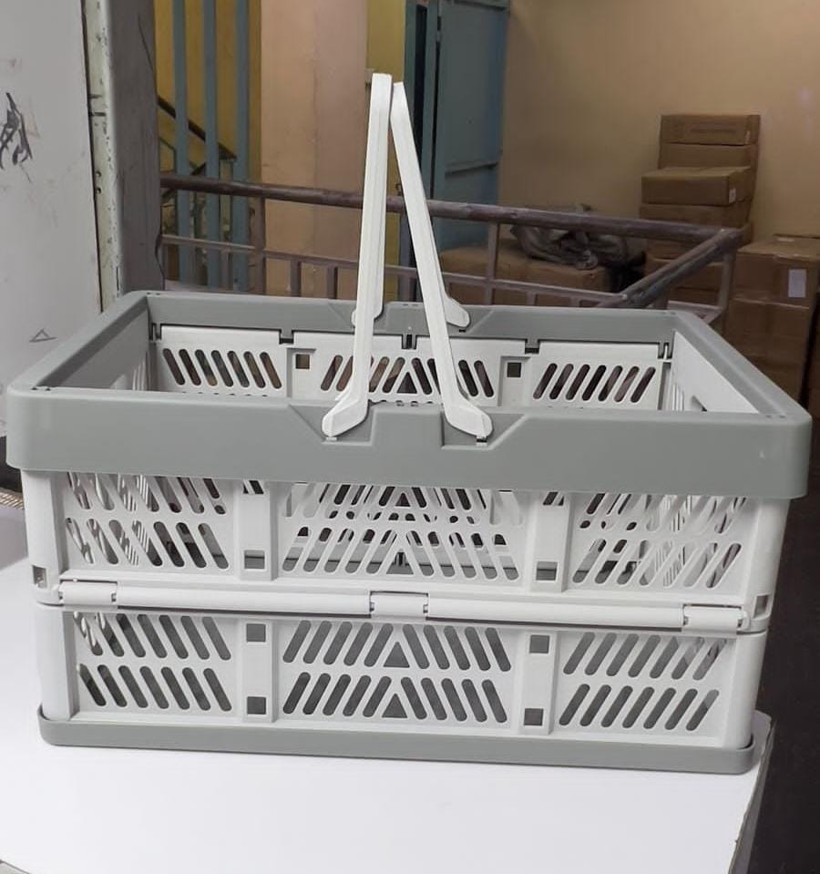 Large foldable/Collapsible multifunctional stackable basket with handles